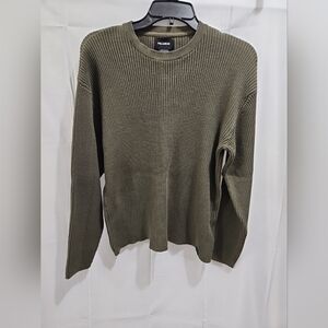 Pull&Bear Men's Khaki Crewneck Sweater